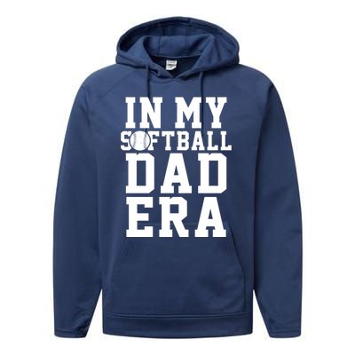 Softball Daddy Humor Design Funny Softball Dad Cute Gift Performance Fleece Hoodie