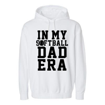 Softball Daddy Humor Design Funny Softball Dad Cute Gift Garment-Dyed Fleece Hoodie