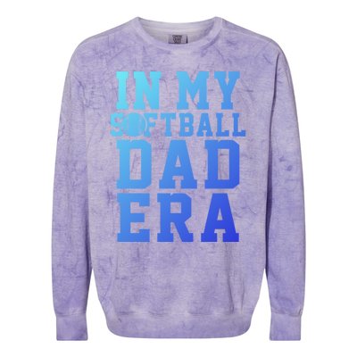 Softball Daddy Humor Design Funny Softball Dad Gift Colorblast Crewneck Sweatshirt