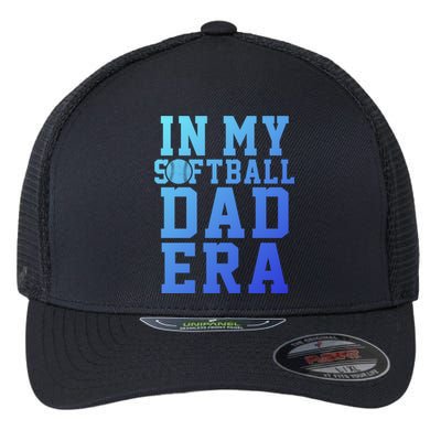 Softball Daddy Humor Design Funny Softball Dad Gift Flexfit Unipanel Trucker Cap