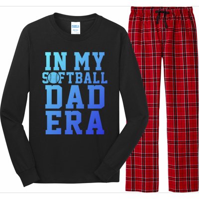 Softball Daddy Humor Design Funny Softball Dad Gift Long Sleeve Pajama Set