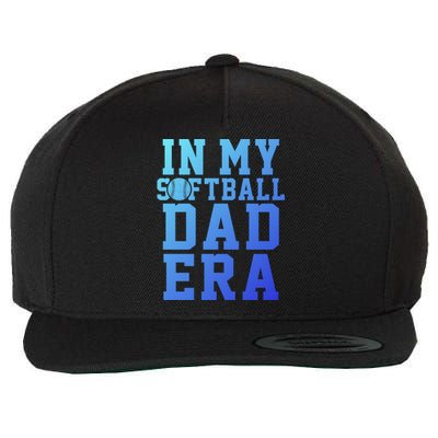 Softball Daddy Humor Design Funny Softball Dad Gift Wool Snapback Cap