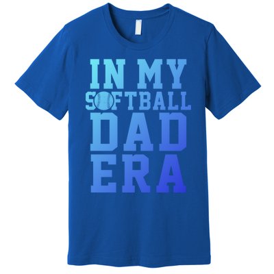 Softball Daddy Humor Design Funny Softball Dad Gift Premium T-Shirt