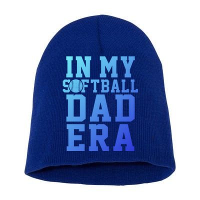 Softball Daddy Humor Design Funny Softball Dad Gift Short Acrylic Beanie