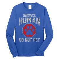 Service Dog Human Do Not Pet Funny Vintage Rescue Dog Owner Long Sleeve Shirt