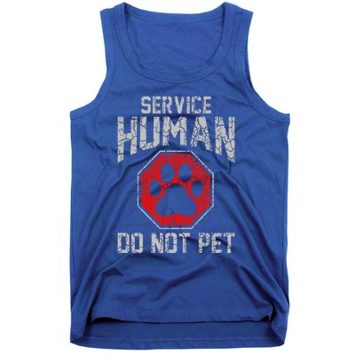 Service Dog Human Do Not Pet Funny Vintage Rescue Dog Owner Tank Top