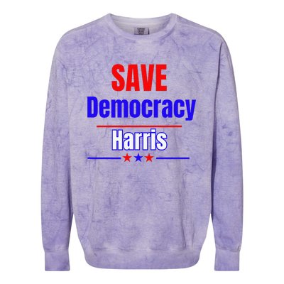 Save Democracy Harris Colorblast Crewneck Sweatshirt