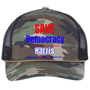 Save Democracy Harris Retro Rope Trucker Hat Cap