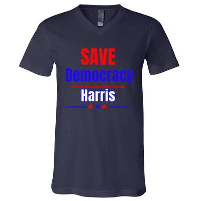 Save Democracy Harris V-Neck T-Shirt