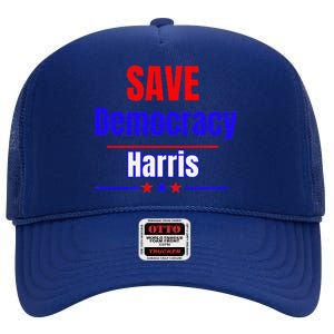 Save Democracy Harris High Crown Mesh Back Trucker Hat