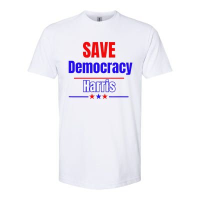 Save Democracy Harris Softstyle CVC T-Shirt