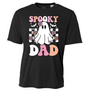 Spooky Dad Halloween Ghost Costume Retro Groovy Cooling Performance Crew T-Shirt