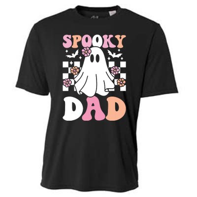 Spooky Dad Halloween Ghost Costume Retro Groovy Cooling Performance Crew T-Shirt