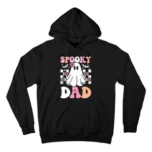 Spooky Dad Halloween Ghost Costume Retro Groovy Hoodie