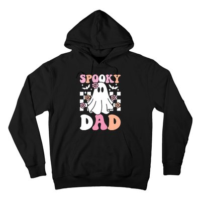 Spooky Dad Halloween Ghost Costume Retro Groovy Hoodie