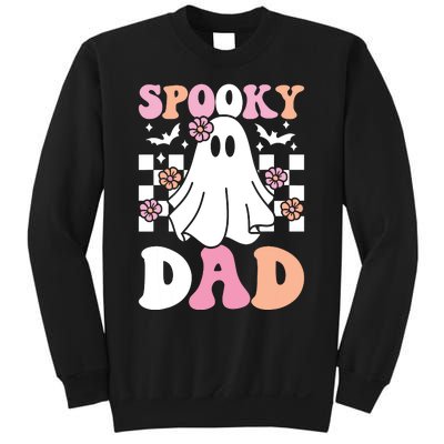 Spooky Dad Halloween Ghost Costume Retro Groovy Sweatshirt