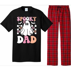 Spooky Dad Halloween Ghost Costume Retro Groovy Pajama Set