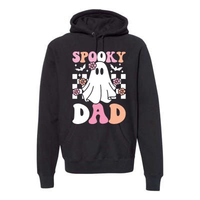 Spooky Dad Halloween Ghost Costume Retro Groovy Premium Hoodie