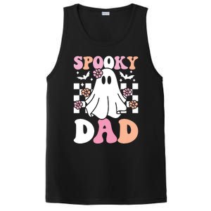 Spooky Dad Halloween Ghost Costume Retro Groovy PosiCharge Competitor Tank