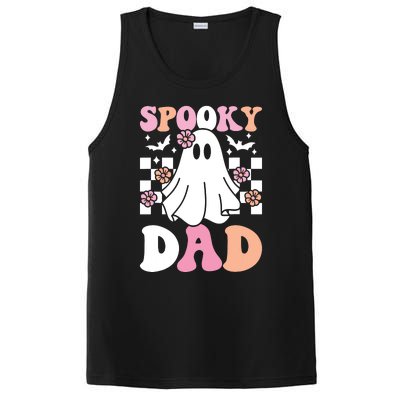 Spooky Dad Halloween Ghost Costume Retro Groovy PosiCharge Competitor Tank