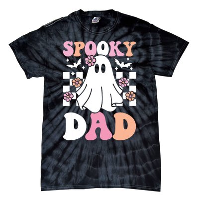 Spooky Dad Halloween Ghost Costume Retro Groovy Tie-Dye T-Shirt