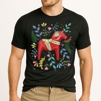 Swedish Dala Horse Folk Art Sweden Flag Dalahelmsoljd Horse Performance Shirt