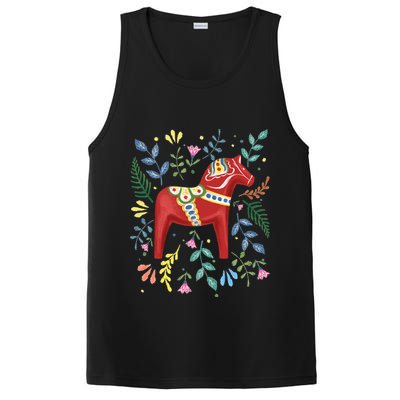 Swedish Dala Horse Folk Art Sweden Flag Dalahelmsoljd Horse PosiCharge Competitor Tank