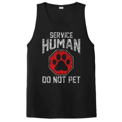 Service Dog Human Do Not Pet Funny Vintage Rescue Dog Owner PosiCharge Competitor Tank