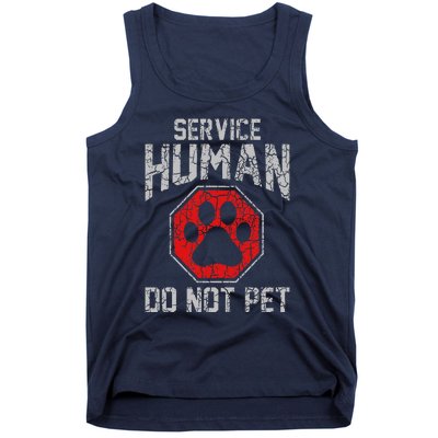 Service Dog Human Do Not Pet Funny Vintage Rescue Dog Owner Tank Top