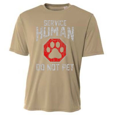 Service Dog Human Do Not Pet Funny Vintage Rescue Dog Owner Cooling Performance Crew T-Shirt