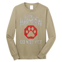 Service Dog Human Do Not Pet Funny Vintage Rescue Dog Owner Long Sleeve Shirt