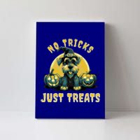 Schnauzer Dog Halloween No Tricks Just Treats Funny Gift Canvas