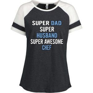 Super Dad Husband Super Awesome Chef Meaningful Gift Enza Ladies Jersey Colorblock Tee