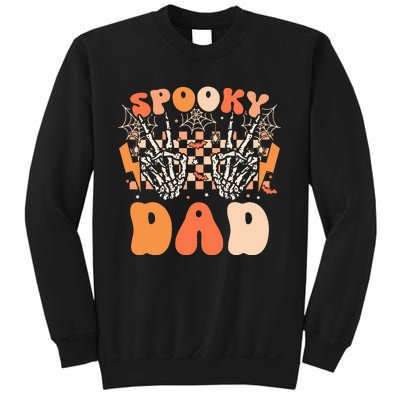 Spooky Dad Halloween Skeleton Costume Retro Groovy Sweatshirt