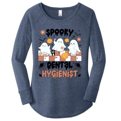 Spooky Dental Hygienist Halloween Dental Hygiene Groovy Gift Women's Perfect Tri Tunic Long Sleeve Shirt