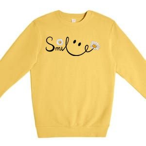 Smile Daisy Happy Face Premium Crewneck Sweatshirt