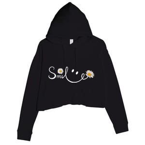 Smile Daisy Happy Face Crop Fleece Hoodie