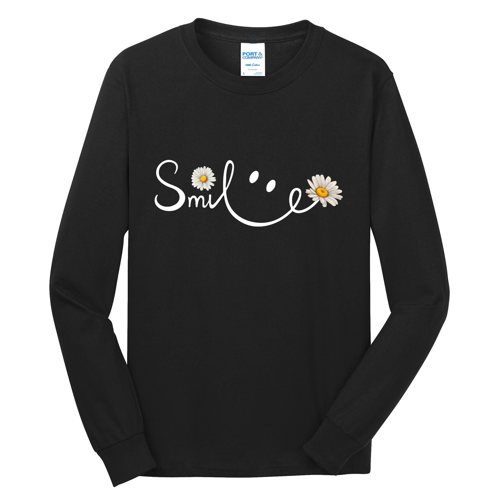 Smile Daisy Happy Face Tall Long Sleeve T-Shirt