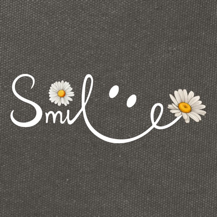 Smile Daisy Happy Face Cotton Canvas Backpack