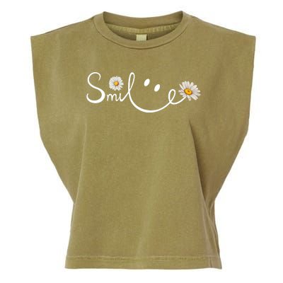 Smile Daisy Happy Face Garment-Dyed Women's Muscle Tee