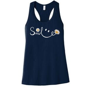 Smile Daisy Happy Face Women's Racerback Tank