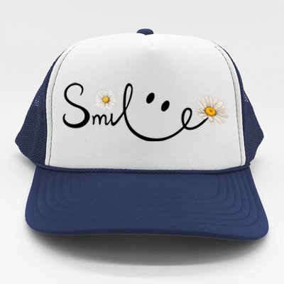 Smile Daisy Happy Face Trucker Hat