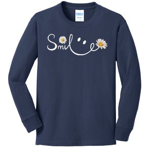 Smile Daisy Happy Face Kids Long Sleeve Shirt