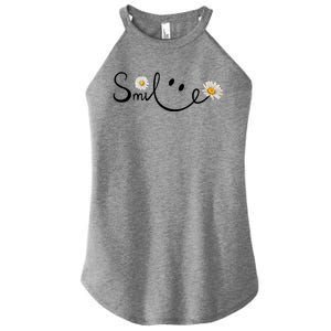 Smile Daisy Happy Face Women's Perfect Tri Rocker Tank