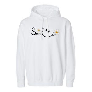 Smile Daisy Happy Face Garment-Dyed Fleece Hoodie