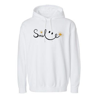 Smile Daisy Happy Face Garment-Dyed Fleece Hoodie