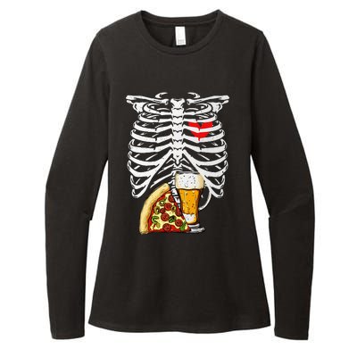 Skeleton Dad Halloween Pregnancy Couples Womens CVC Long Sleeve Shirt