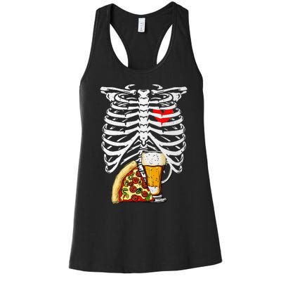 Skeleton Dad Halloween Pregnancy Couples Women's Racerback Tank