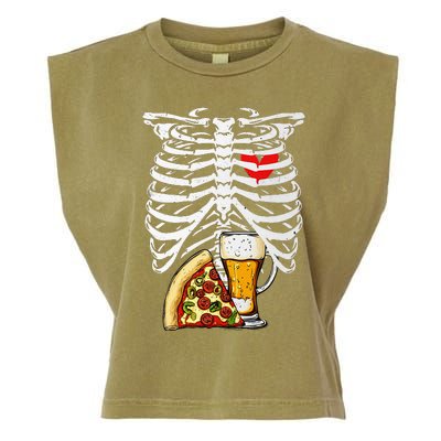 Skeleton Dad Halloween Pregnancy Couples Garment-Dyed Women's Muscle Tee