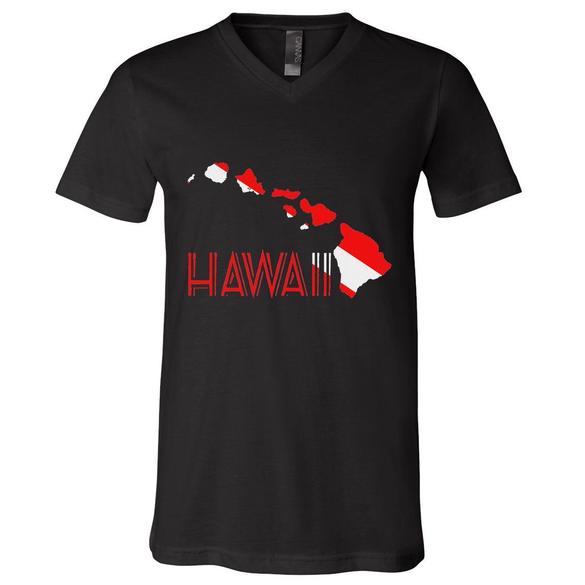 Scuba Dive Hawaii Scuba Diving Flag V-Neck T-Shirt